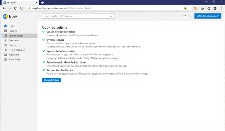 Capture d'écran des paramètres de cookies dans un navigateur