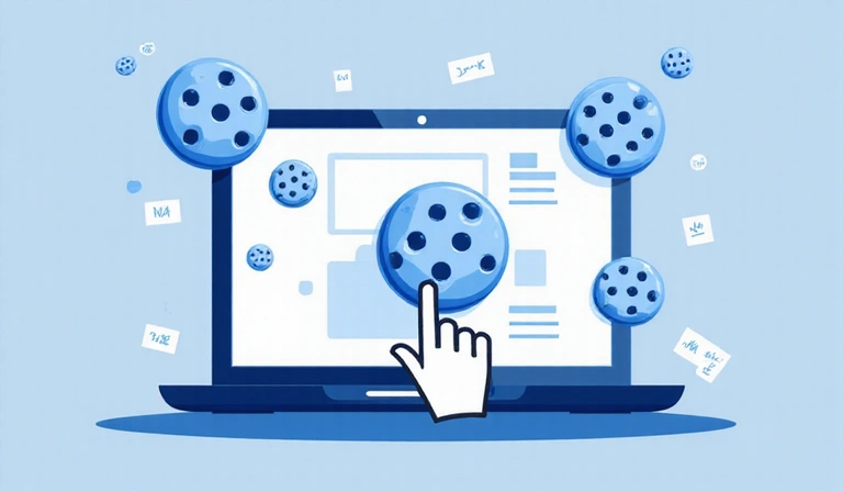 Illustration de cookies sur un site web